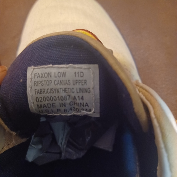 Ralph Lauren Faxon Low-Top Canvas Sneakers, size 11D, tan, navy - Picture 11 of 13